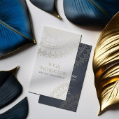 ヨガメディテーションインストラクターシックホワイト金ゴールドマンダラ 名刺