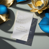 ヨガメディテーションインストラクターシックホワイト金ゴールドマンダラ 名刺