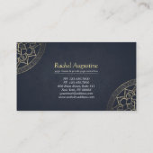 ヨガメディテーションインストラクターシックホワイト金ゴールドマンダラ 名刺 (裏面)