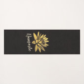 ヨガメディテーションインストラクターシックホワイト&金ゴールドロータス ヨガマット (裏面(横))