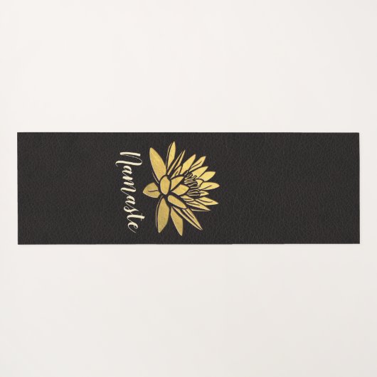 ヨガメディテーションインストラクターシックホワイト&金ゴールドロータス ヨガマット (裏面(横))