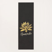 ヨガメディテーションインストラクターシックホワイト&金ゴールドロータス ヨガマット (裏面)