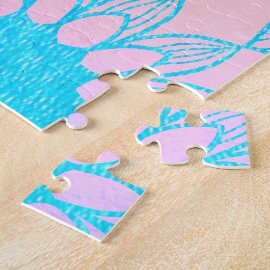 ヨガメディテーションインストラクターブルー金ゴールドマンダラ引用文 ジグソーパズル (側面)