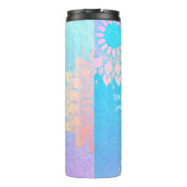 ヨガメディテーションインストラクターブルー金ゴールドマンダラ引用文 タンブラー (裏面)