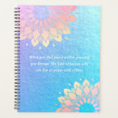 ヨガメディテーションインストラクターブルー金ゴールドマンダラ引用文 プランナー手帳 (正面)