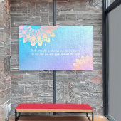 ヨガメディテーションインストラクターブルー金ゴールドマンダラ引用文 横断幕