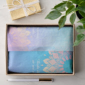 ヨガメディテーションインストラクターブルー金ゴールドマンダラ引用文 薄葉紙 (ギフト)