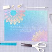 ヨガメディテーションインストラクターブルー金ゴールドマンダラ引用文 薄葉紙 (クラフト)