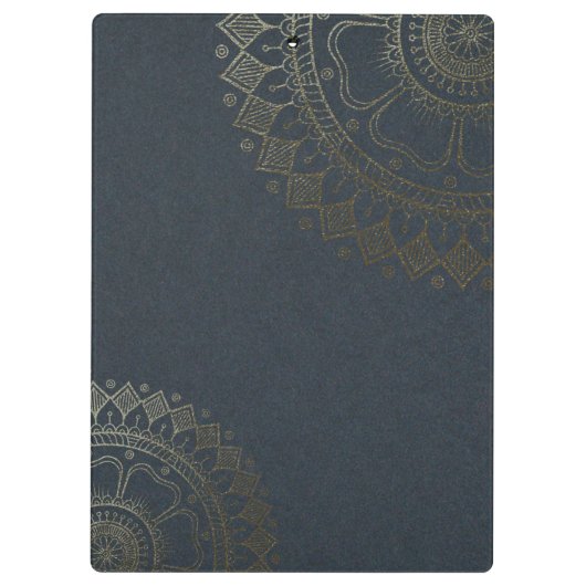 ヨガメディテーションインストラクター金ゴールドマンダラフラワー クリップボード (裏面)