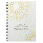 ヨガメディテーションインストラクター金ゴールドマンダラフラワー ノートブック (正面)