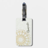 ヨガメディテーションインストラクター金ゴールドマンダラフラワー ラゲッジタグ (裏面縦)