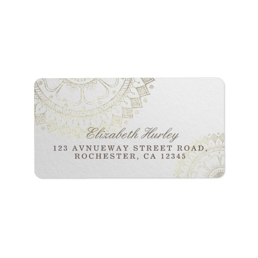 ヨガメディテーションインストラクター金ゴールドマンダラフラワー ラベル (正面)