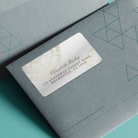 ヨガメディテーションインストラクター金ゴールドマンダラフラワー ラベル