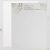 ヨガメディテーションインストラクター金ゴールドマンダラフラワー レターヘッド (正面/裏面)