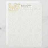 ヨガメディテーションインストラクター金ゴールドマンダラフラワー レターヘッド (正面/裏面)