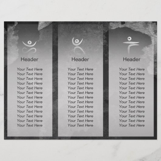 ヨガメディテーションインストラクターB&Wツリーロゴトリフォールド (裏面)