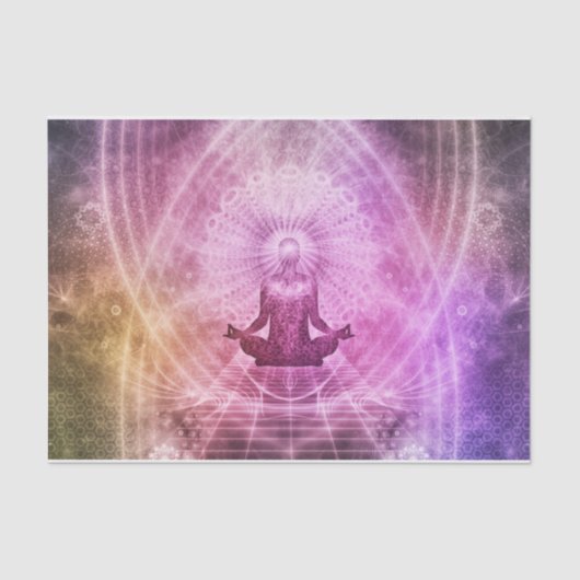ヨガメディテーションカラフルアートイラストレーション 薄葉紙 (正面)