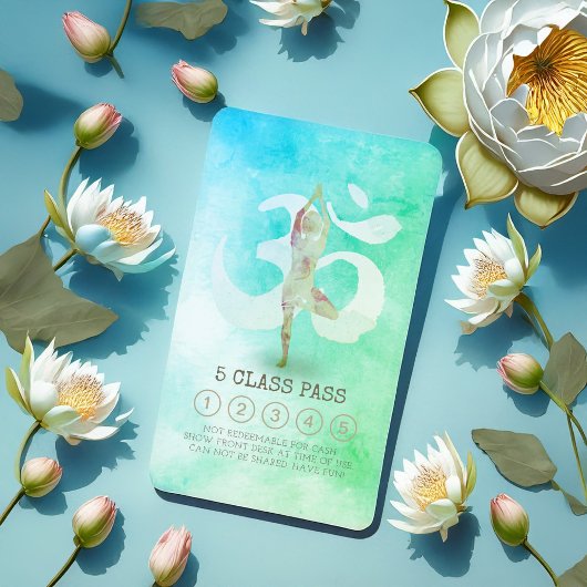 ヨガメディテーションポーズオムシンボルクラスパスロイヤリティ ロイヤリティカード