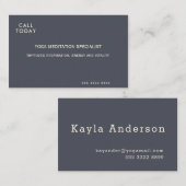 ヨガメディテーションミニマリストインディゴアイボリー 名刺 (正面/裏面)