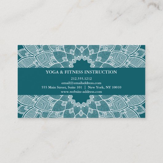 ヨガメディテーション先生インストラクターマンダラティール（緑がかった色） 名刺 (裏面)