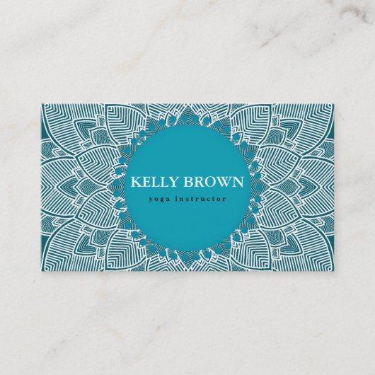 ヨガメディテーション先生インストラクターマンダラティール（緑がかった色） 名刺 (正面)