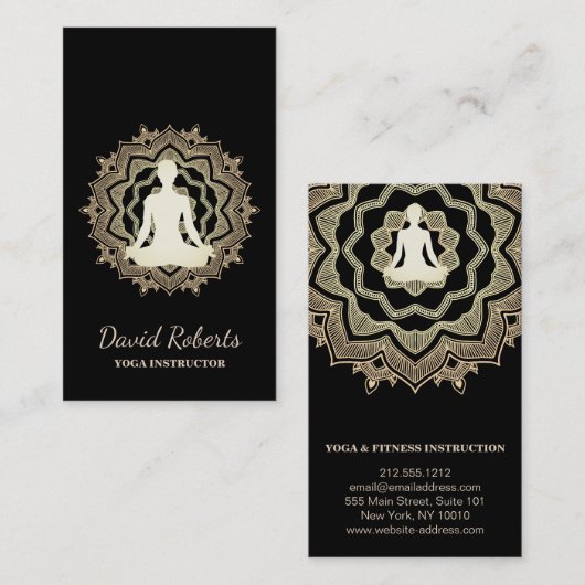 ヨガメディテーション先生インストラクターロータスマンダラ 名刺 (正面/裏面)