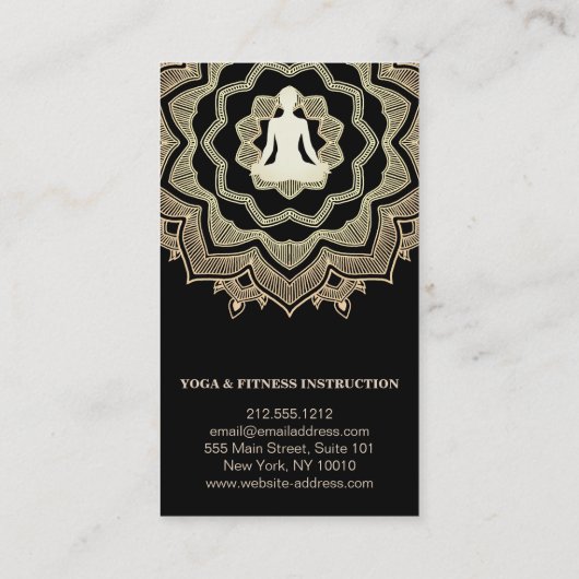 ヨガメディテーション先生インストラクターロータスマンダラ 名刺 (裏面)