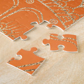 ヨガメディテーション先生オレンジ金ゴールドマンダラ引用文 ジグソーパズル (側面)