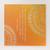 ヨガメディテーション先生オレンジ金ゴールドマンダラ引用文 ジグソーパズル (横)