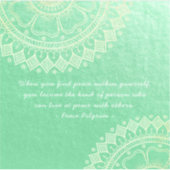 ヨガメディテーション先生グリーン金ゴールドマンダラ引用文 シール (正面)