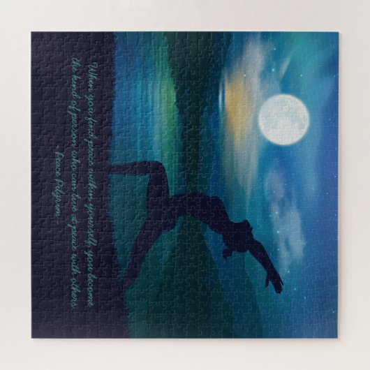 ヨガメディテーション先生ムーンサルテイションポーズ引用文 ジグソーパズル (横)