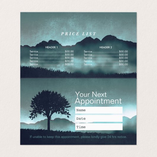 ヨガメディテーション先生ムーンサルテーション価格表 名刺 (内部フラット)