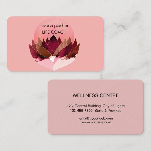 ヨガメディテーション蓮の花マッサージウェルネス 名刺 (正面/裏面)