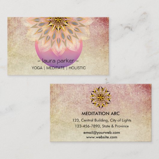 ヨガメディテーション蓮の花マッサージ瞑想 名刺 (正面/裏面)