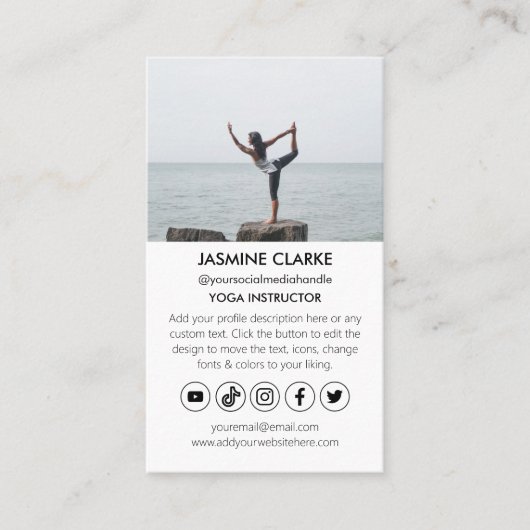 ヨガモダンインストラクタースタジオソーシャルメディアのアイコン 名刺 (正面)
