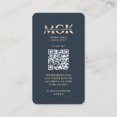 ヨガモダンインストラクターブルー金ゴールドマンダラモノグラム 名刺 (裏面)