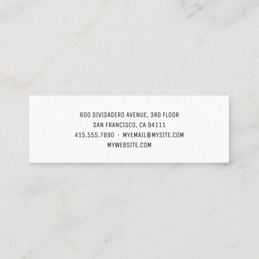 ヨガモダンインストラクタープロフェッショナルロゴビジネス スキニー名刺 (裏面)