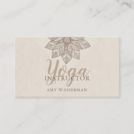 ヨガモダンインストラクターロータスフラワービジネスカード 名刺