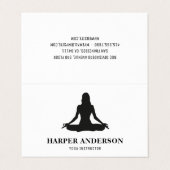 ヨガモダンインストラクター | 黒いミニマルシルエット 名刺 (外部フラット)