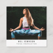 ヨガモダンフィットネスインストラクターQRコード スクエア名刺 (正面)