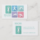 ヨガモダンフリーランスのトレーナーで初級のポーズ 名刺 (正面/裏面)
