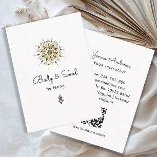 ヨガモダンマッサージウェルネスQRコードビジネスカード 名刺