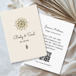 ヨガモダンマッサージウェルネスQRコードビジネスカード 名刺