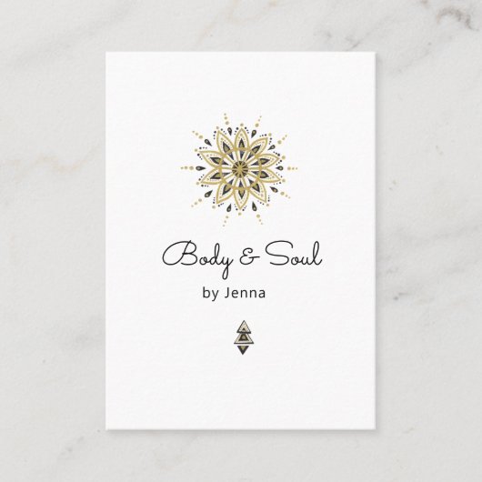 ヨガモダンマッサージウェルネスQRコードビジネスカード 名刺 (正面)