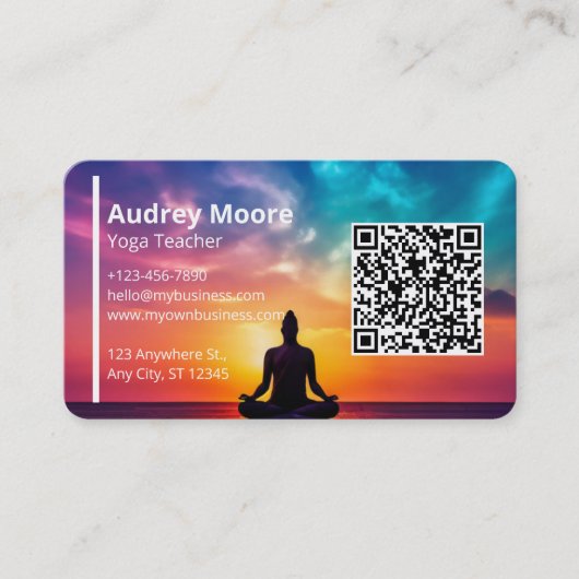 ヨガモダン先生テンプレートデザインヨガスタジオ 名刺 (正面)