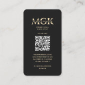 ヨガモダン瞑想モノグラムブラック金ゴールドマンダラ 名刺 (裏面)