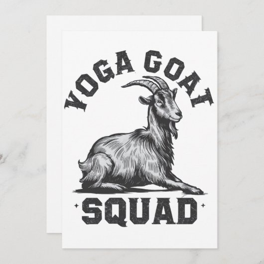 ヨガヤギ分隊おもしろいヤギ瞑想恋人 招待状 (正面/裏面)
