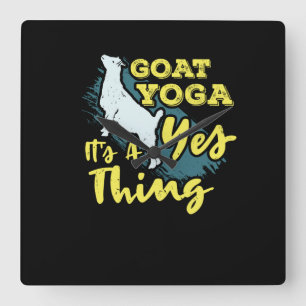 ヨガヤギ Goatyoga スクエア壁時計