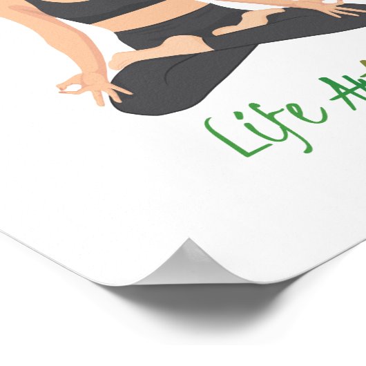 ヨガライフアーティストスローガンバタフライ感動的 ポスター (角)