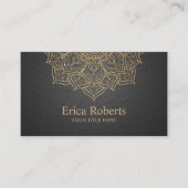 ヨガライフコーチ金ゴールドロータマンダラモダンブラック 名刺 (正面)